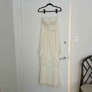 Adrianna Papell Ivory Strapless Gown Size 6